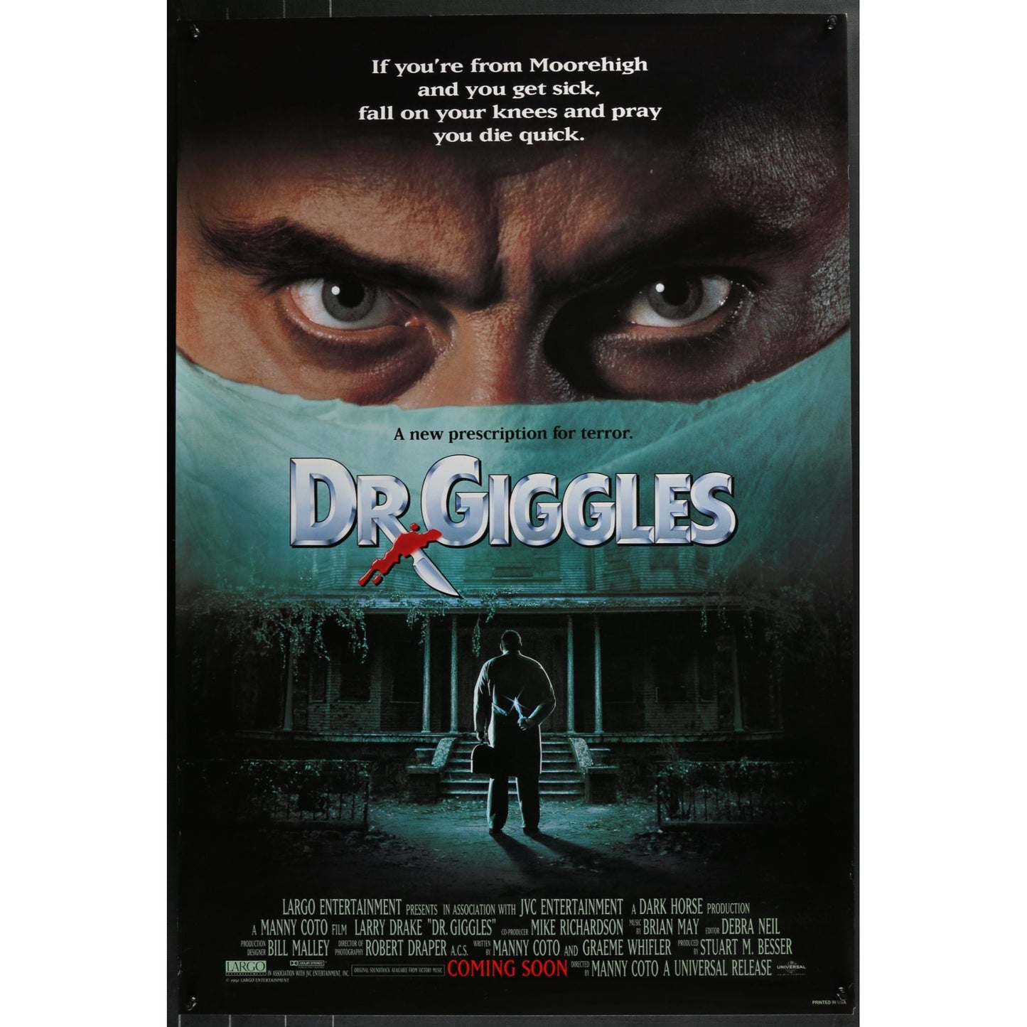 Dr. Giggles (1992) Original Movie Poster Rolled 27x40