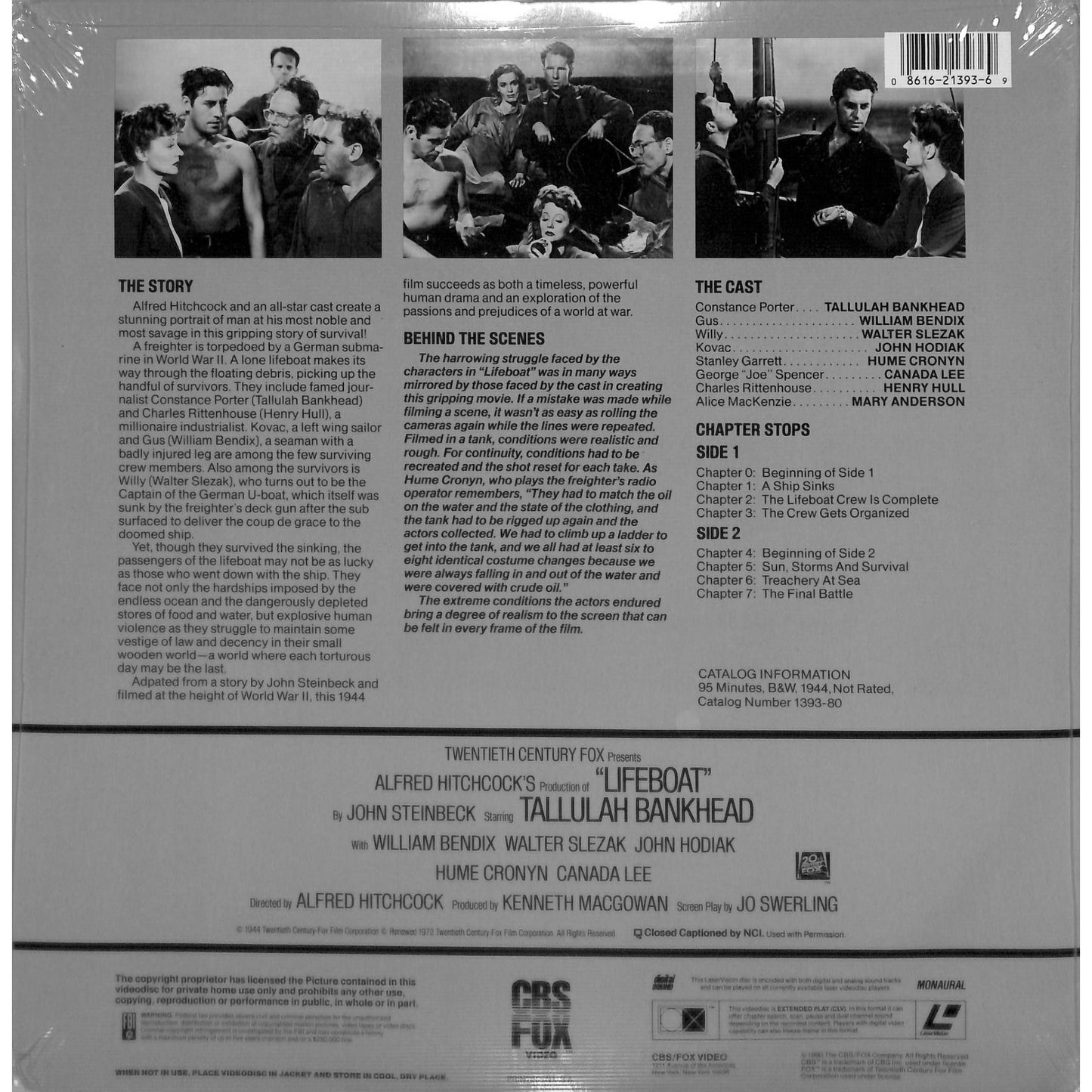 Lifeboat (1944) Laserdisc
