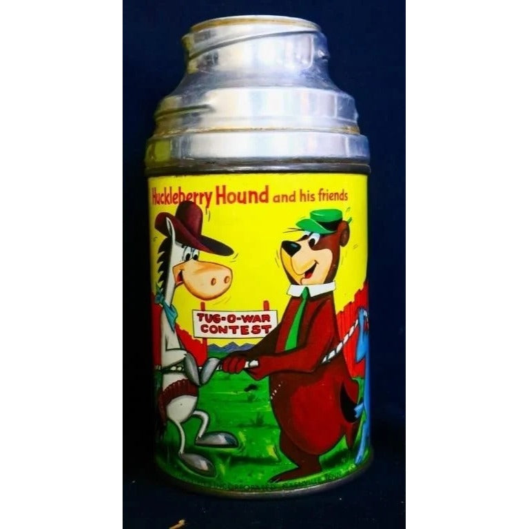 Vintage metal Huckleberry Hound lunchbox w/ thermos