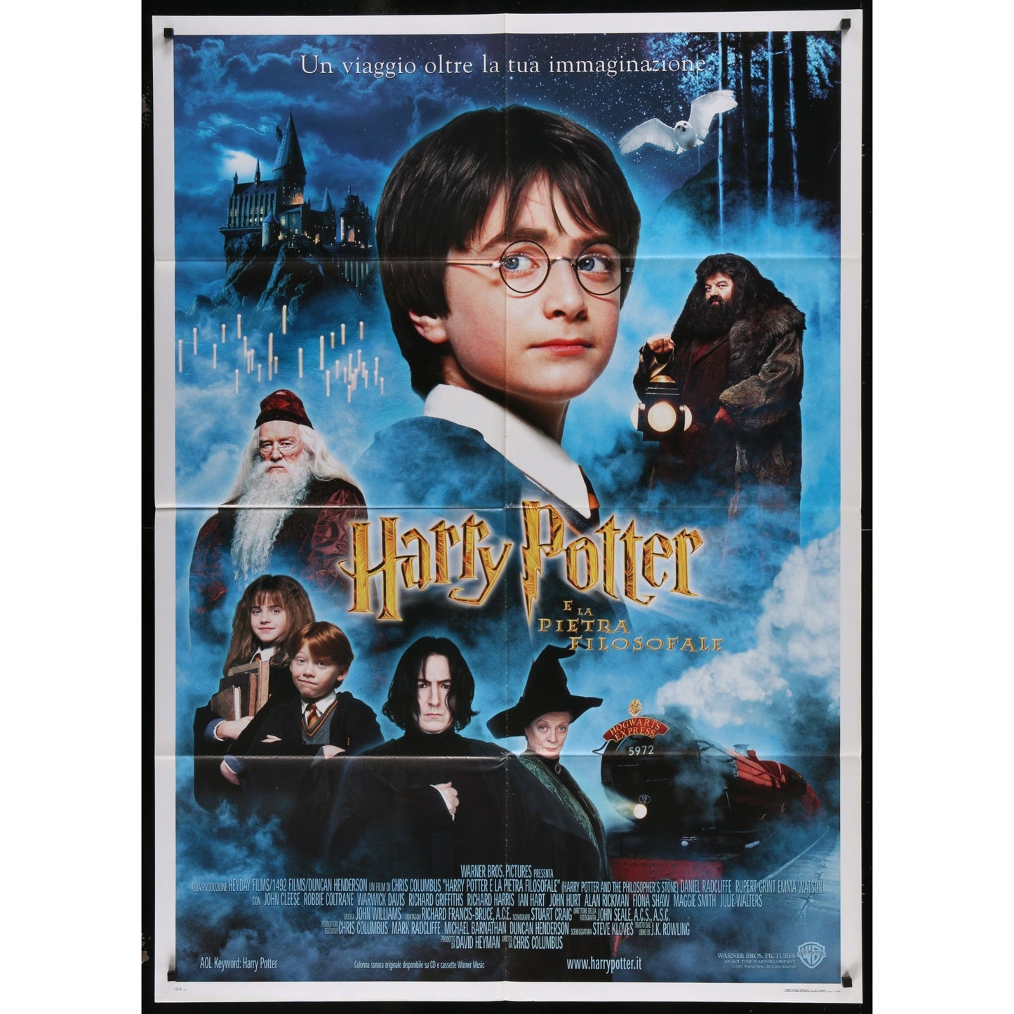 Harry Potter and the Sorcerer's Stone (2001) Original Italian Movie Poster 39x55