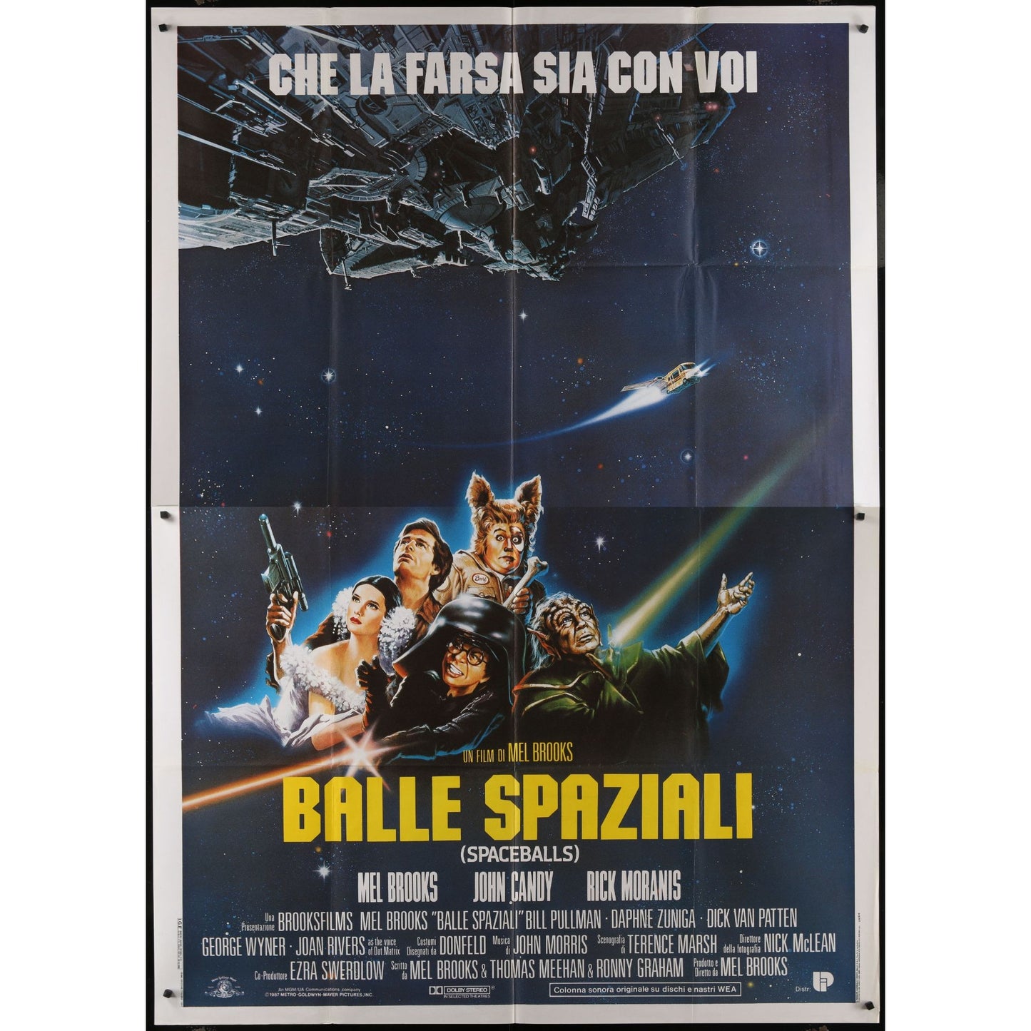 Spaceballs (1987) Original Italian Two-panel Movie Poster Folded 55x78