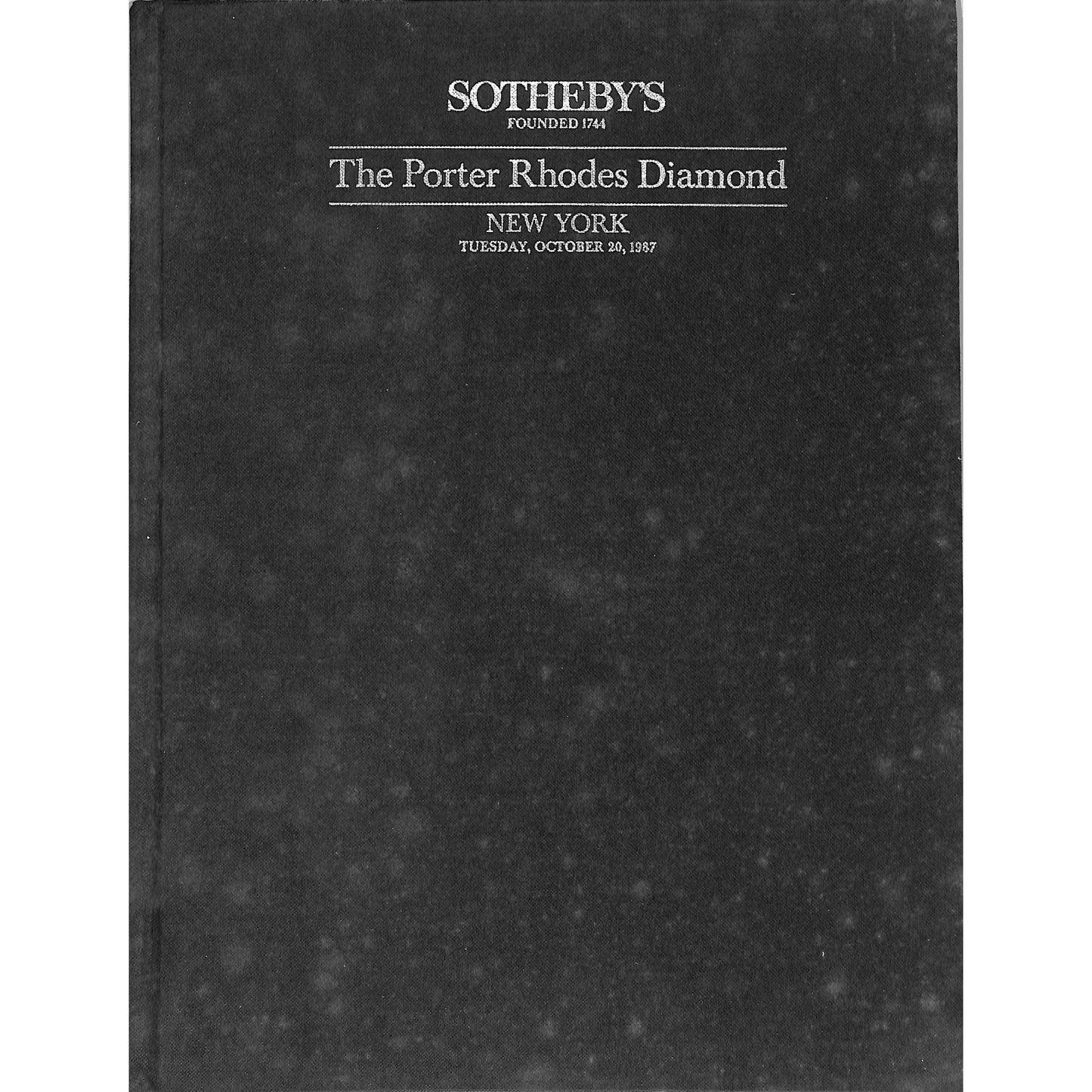 Sotheby's Porter Rhodes Diamond Auction Catalog October 20, 1987