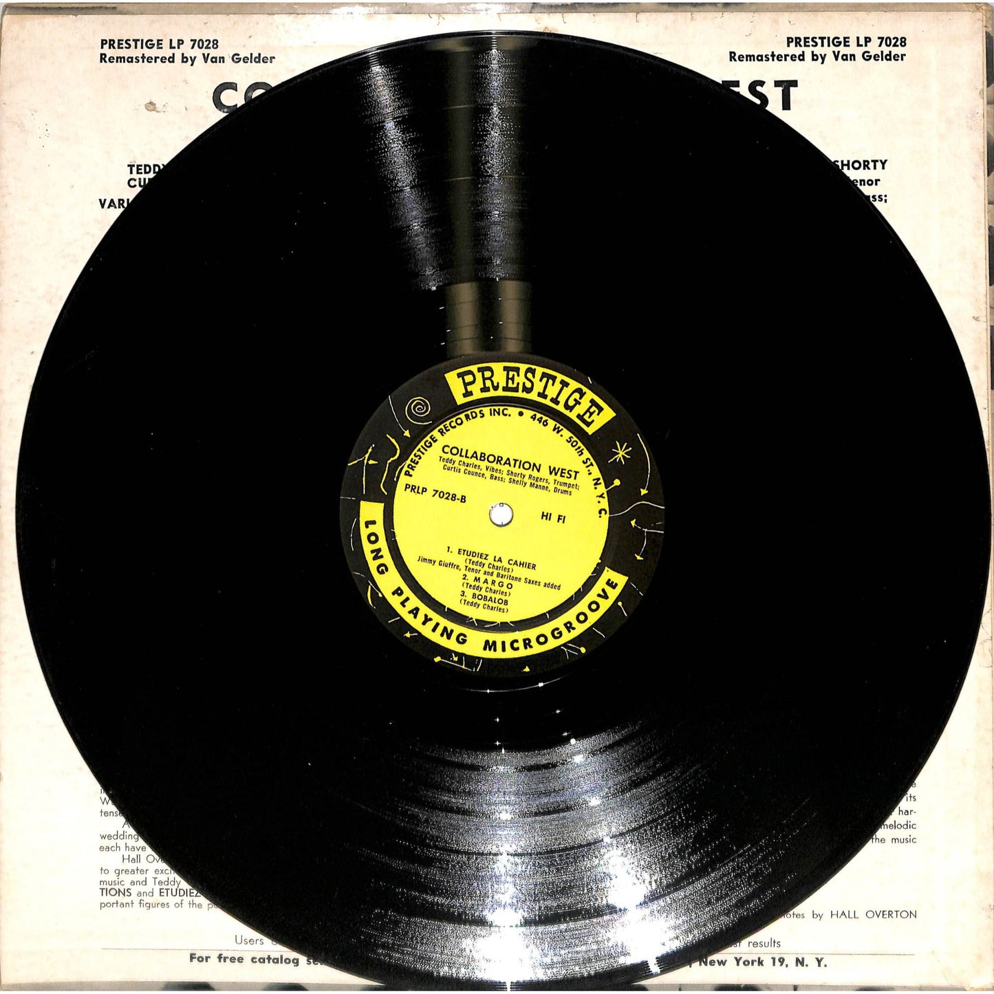 Teddy Charles - Collaboration West (1956) Vinyl Record PRLP 7028