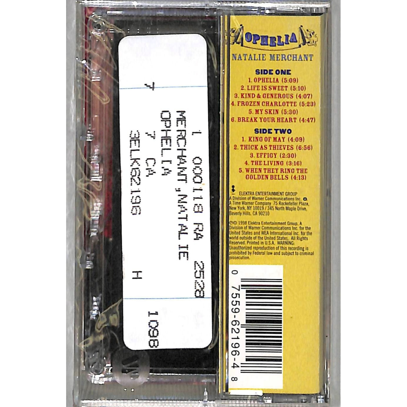 Natalie Merchant - Ophelia (1998) BRAND NEW SEALED Cassette