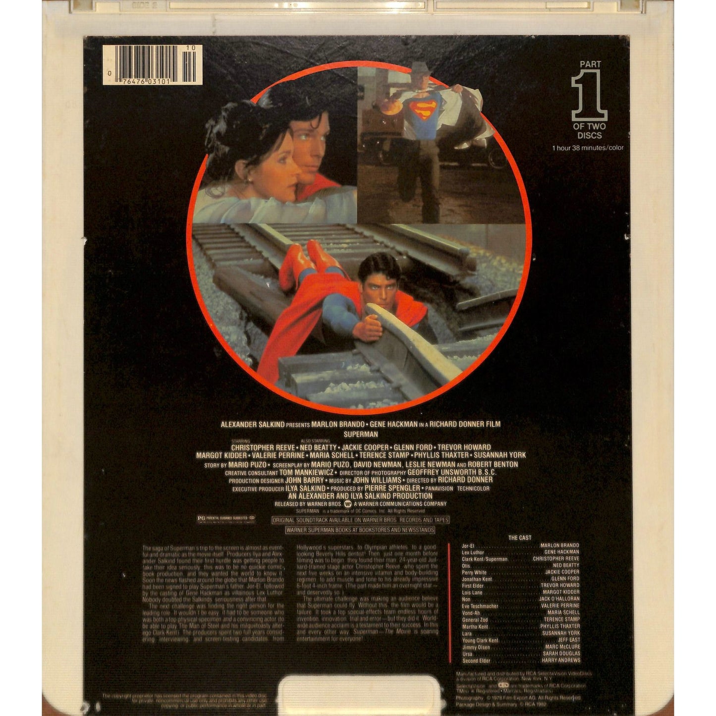 Superman Part 1&2 (1978) Vintage CED RCA SelectaVision Videodisc TESTED WORKING