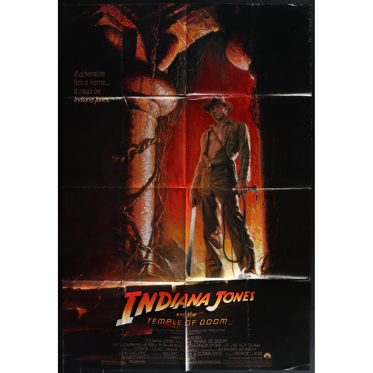 Indiana Jones and the Temple of Doom (1984) Original Movie Poster Folded 27x41