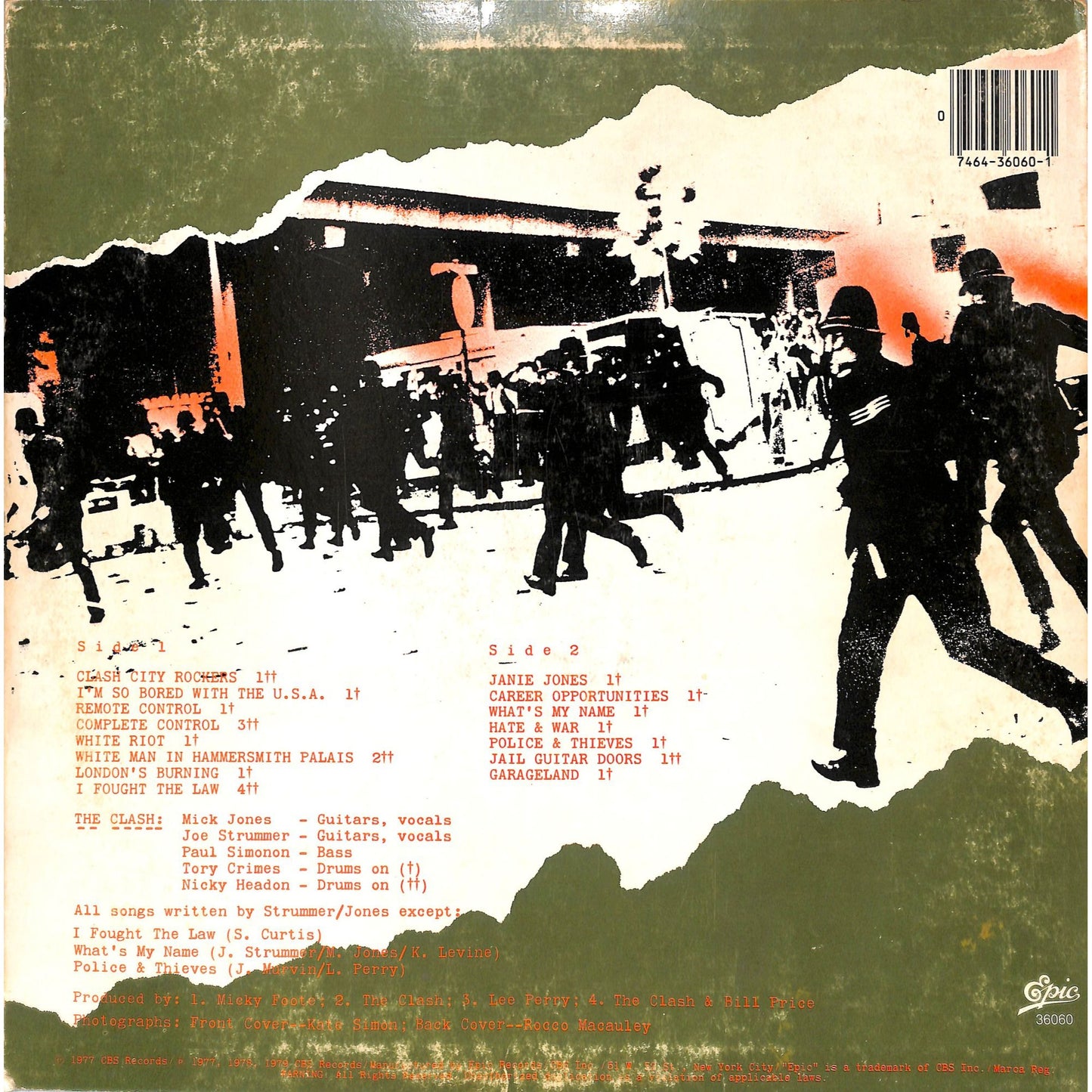 The Clash Self-Titled Vinyl Record JE 36060