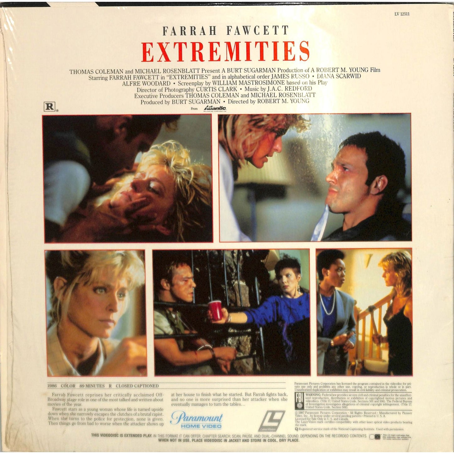Extremities (1986) Laserdisc