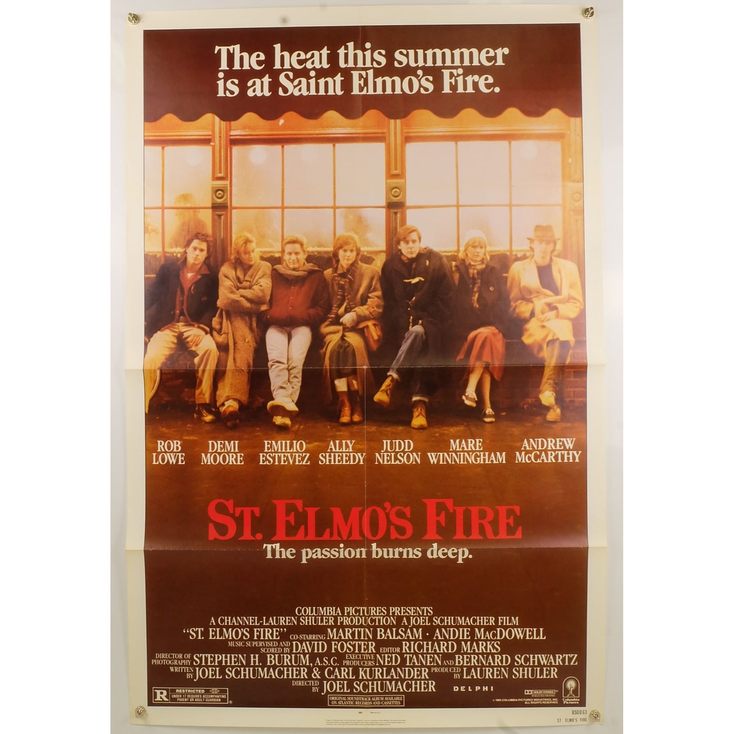 St. Elmo's Fire (1985) Original Movie Poster Folded 27x41