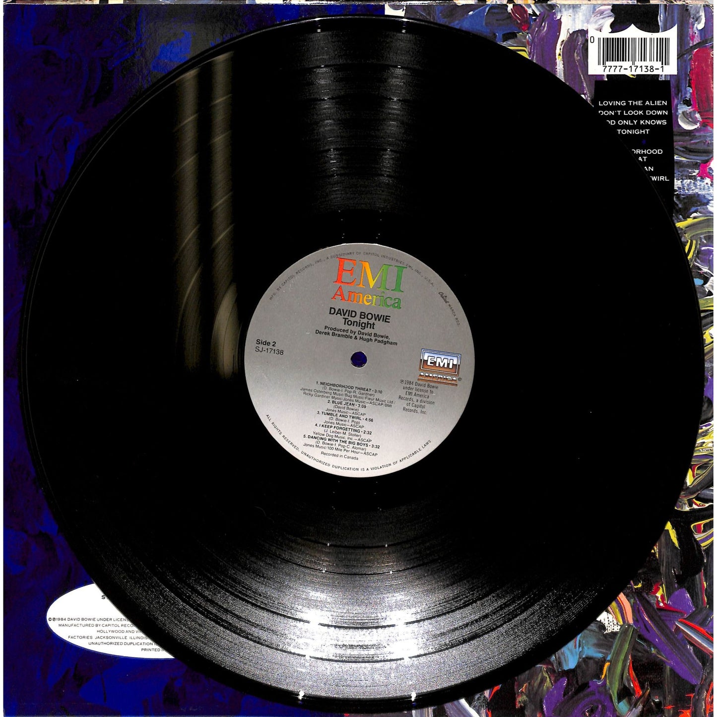 David Bowie - Tonight Vinyl Record SJ-17138