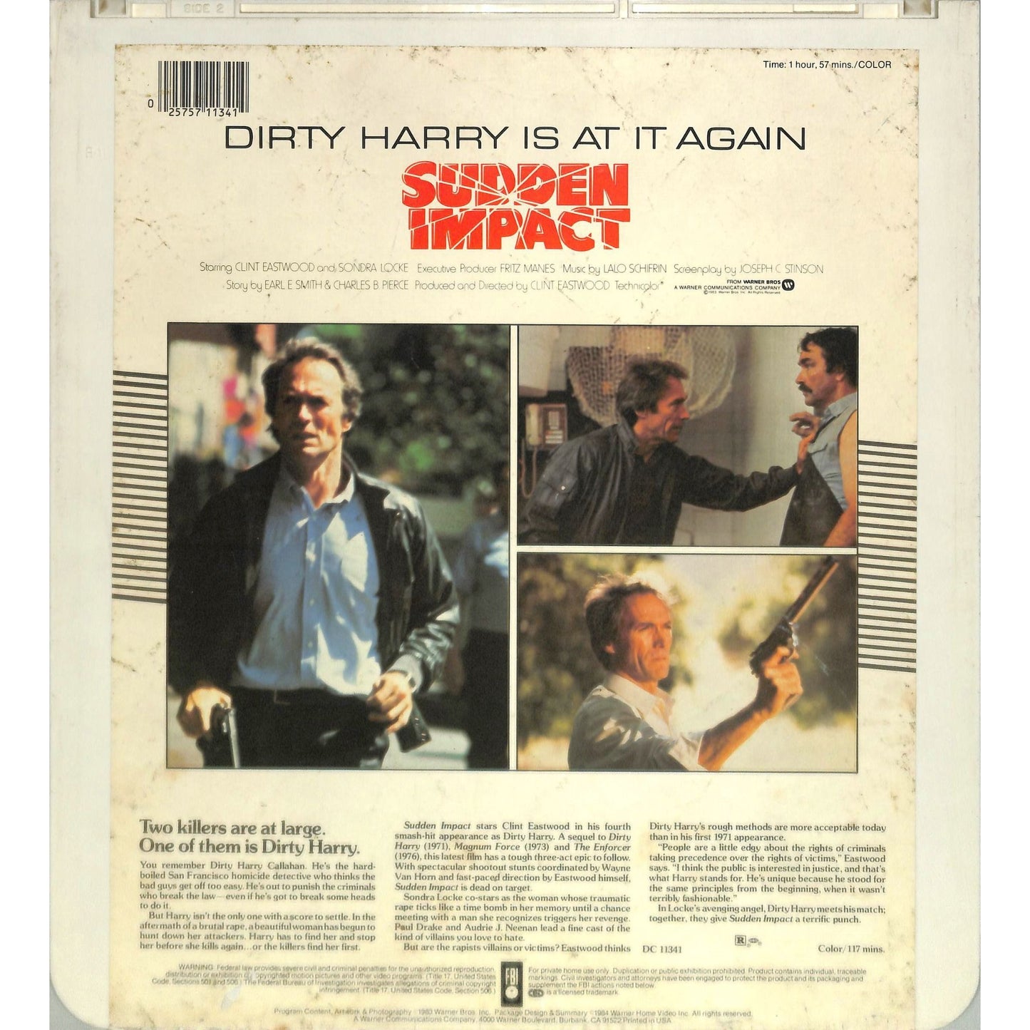 Sudden Impact (1983) Vintage CED Videodisc TESTED WORKING