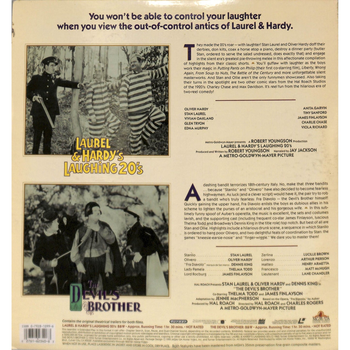 Laurel & Hardy (1933) Laserdisc Video