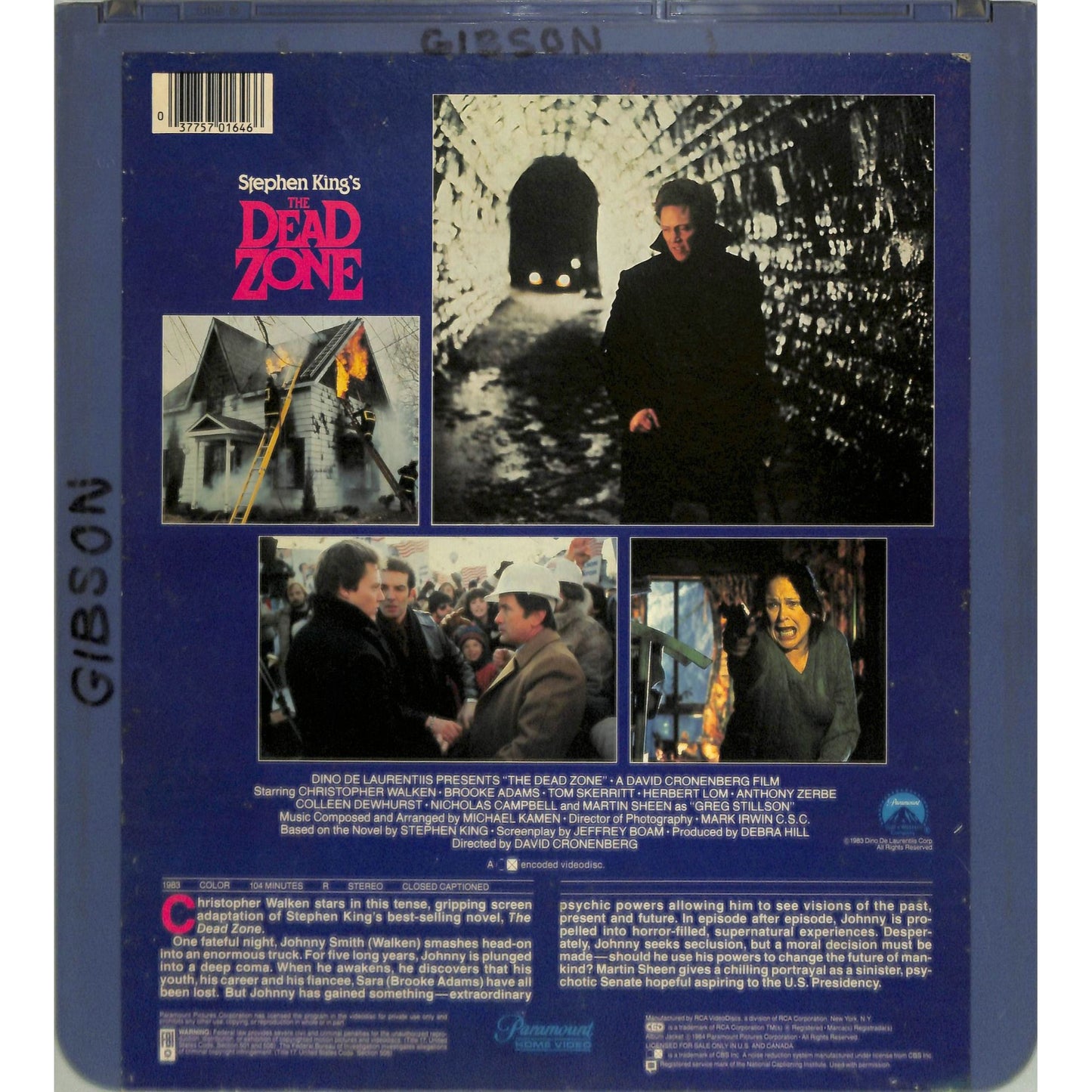 The Dead Zone (1983) Vintage CED Videodisc TESTED WORKING