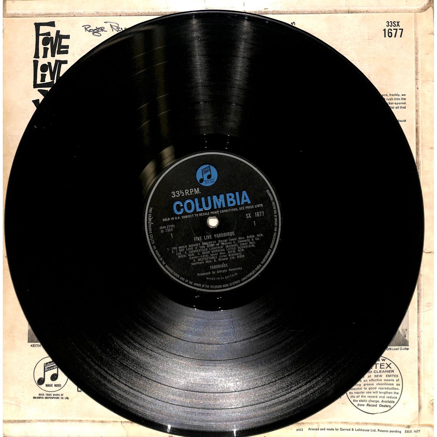 Yardbirds - Five Live Vinyl Record SX 1677