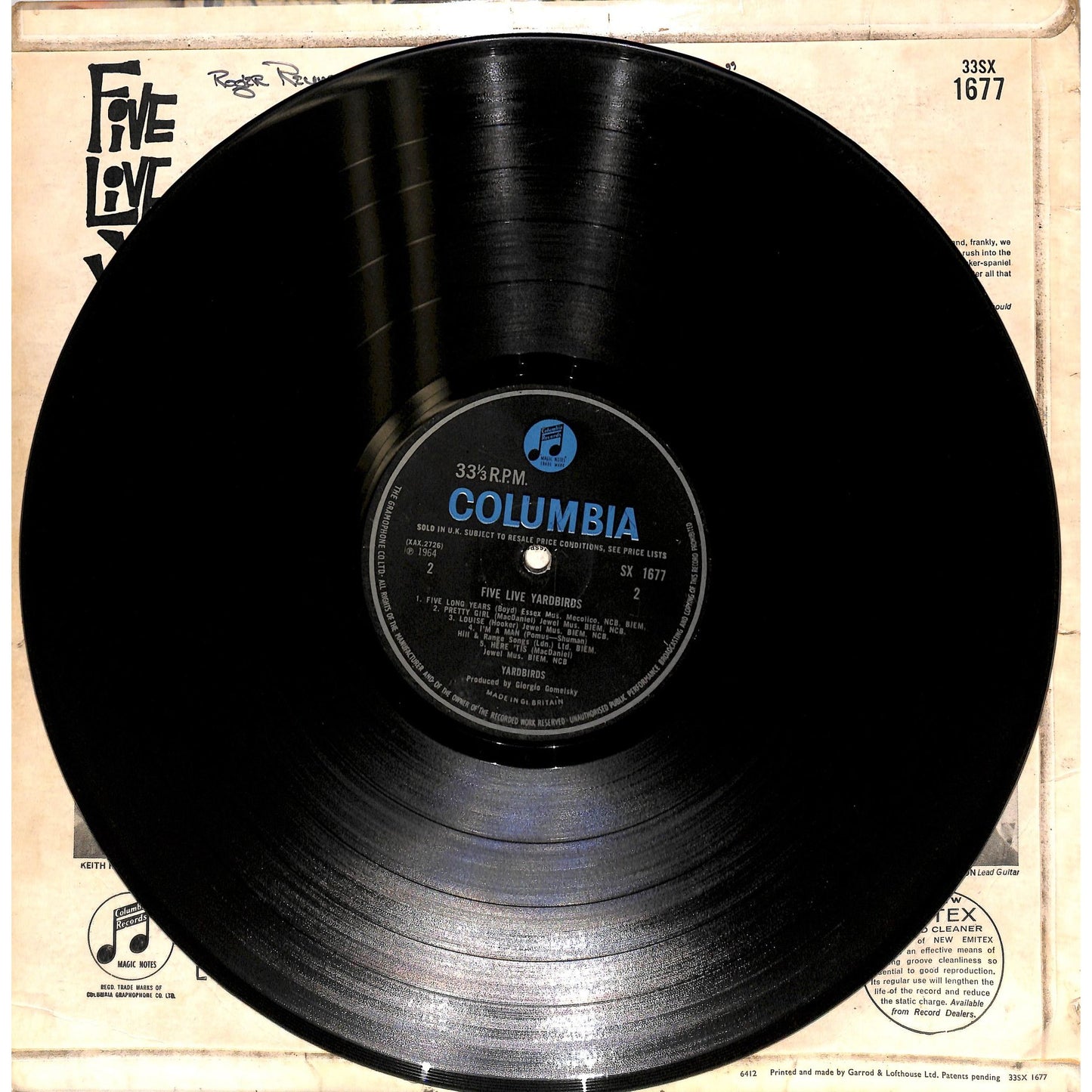 Yardbirds - Five Live Vinyl Record SX 1677