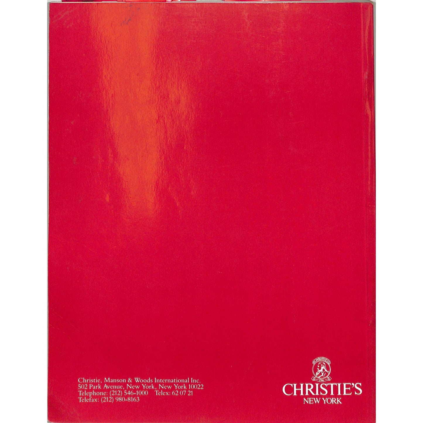 Christie's Contemporary Art Auction Catalog May 3, 1989