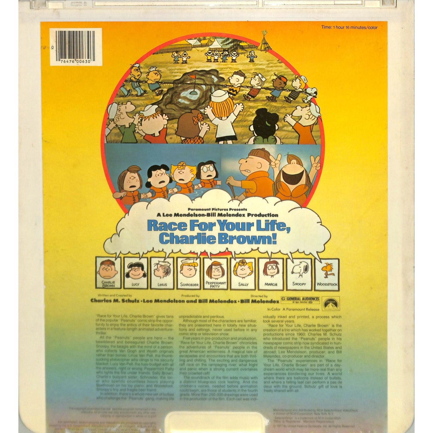 Race for Your Life, Charlie Brown (1977) Vintage CED Videodisc