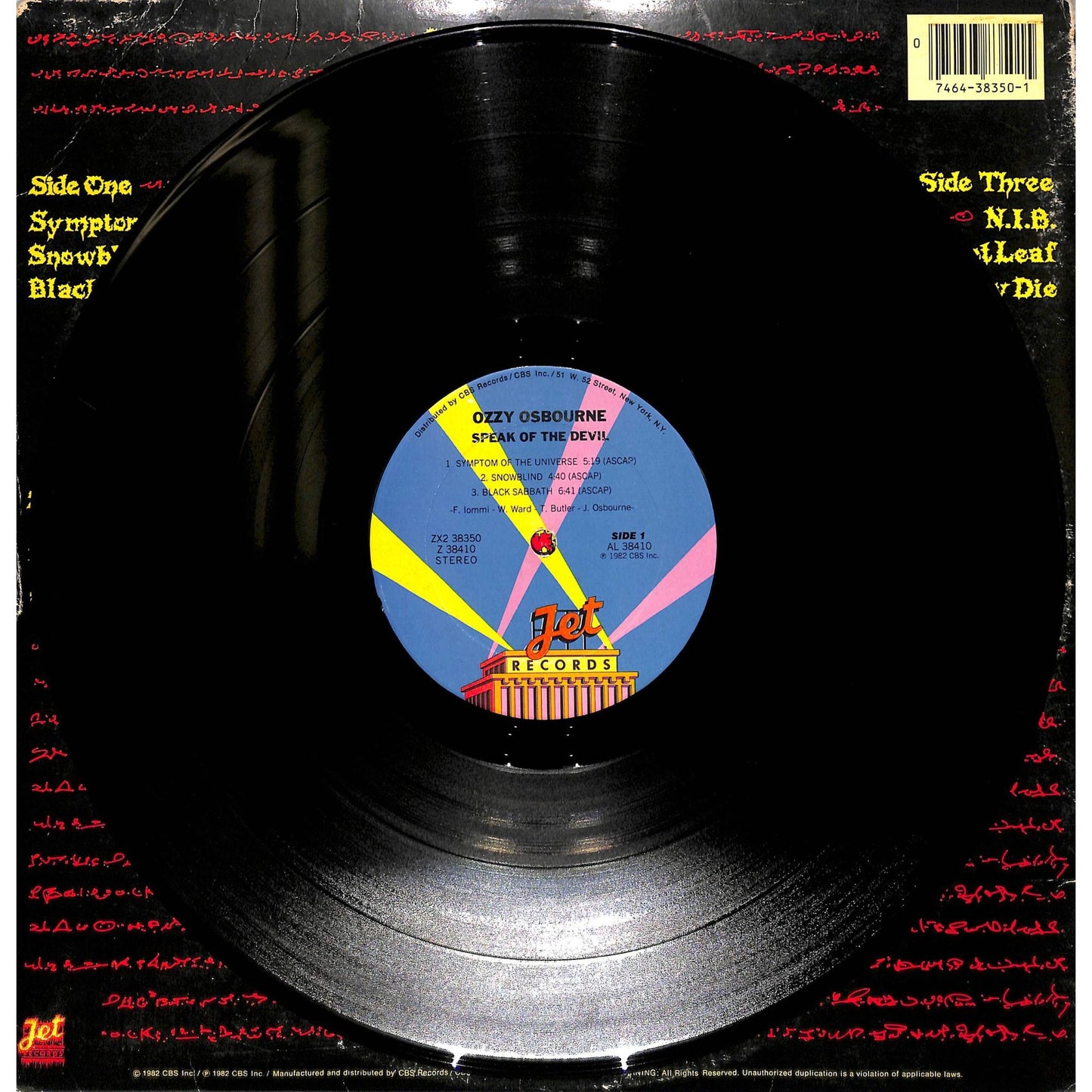 Ozzy Osbourne - Speak of the Devil 2LP Vinyl Record ZX 2 38350