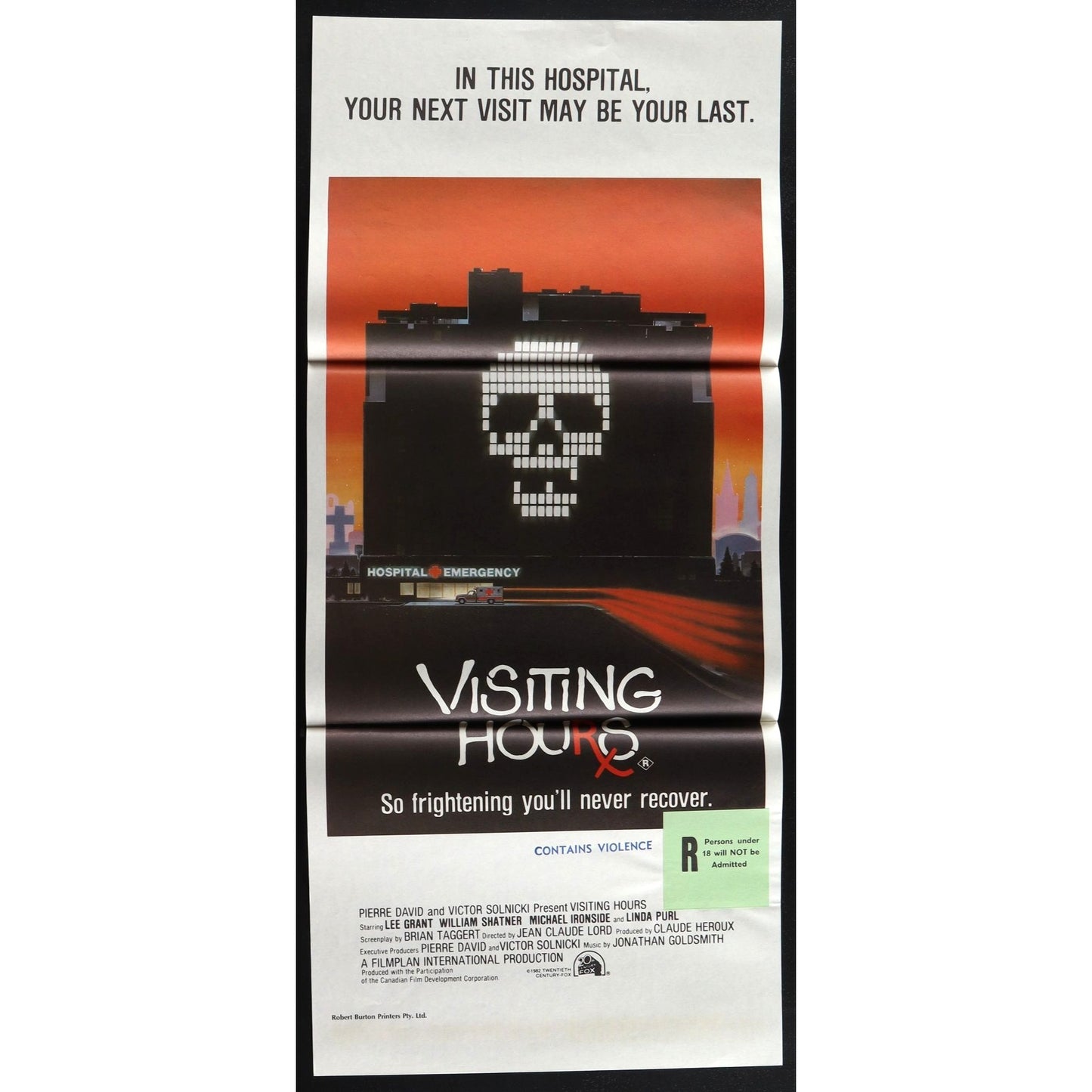 Visiting Hours (1982) Original Australian Daybill Movie Poster
