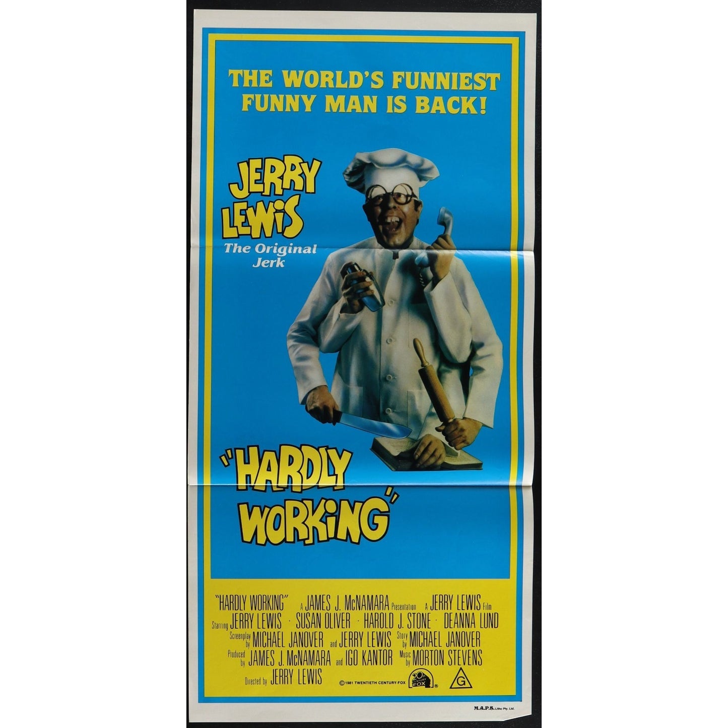 Hardly Working (1980) Original Australian Daybill Movie Poster