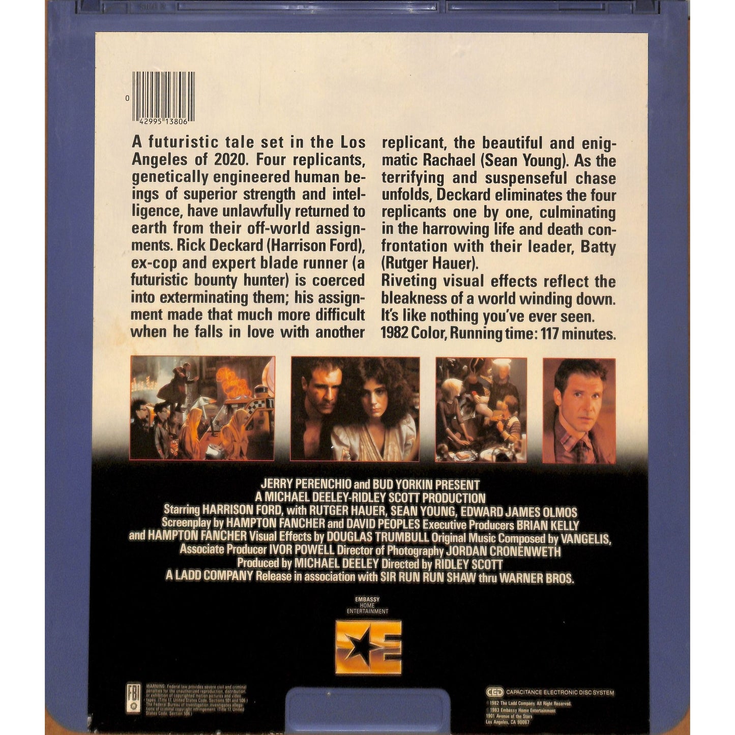 Blade Runner (1982) Vintage CED RCA SelectaVision Videodisc TESTEDWORKING