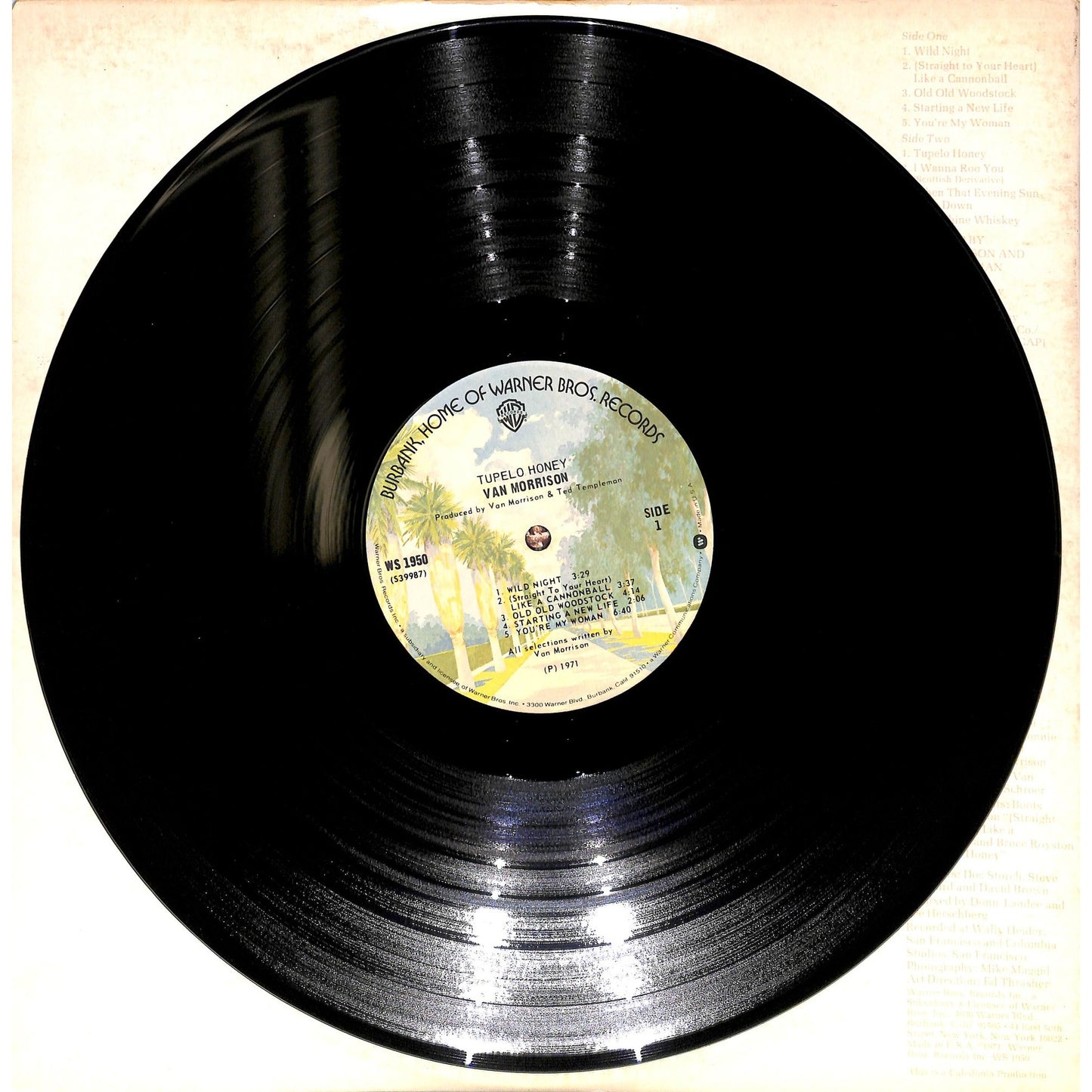 Van Morrison - Tupelo Honey Vinyl Record WS 1950