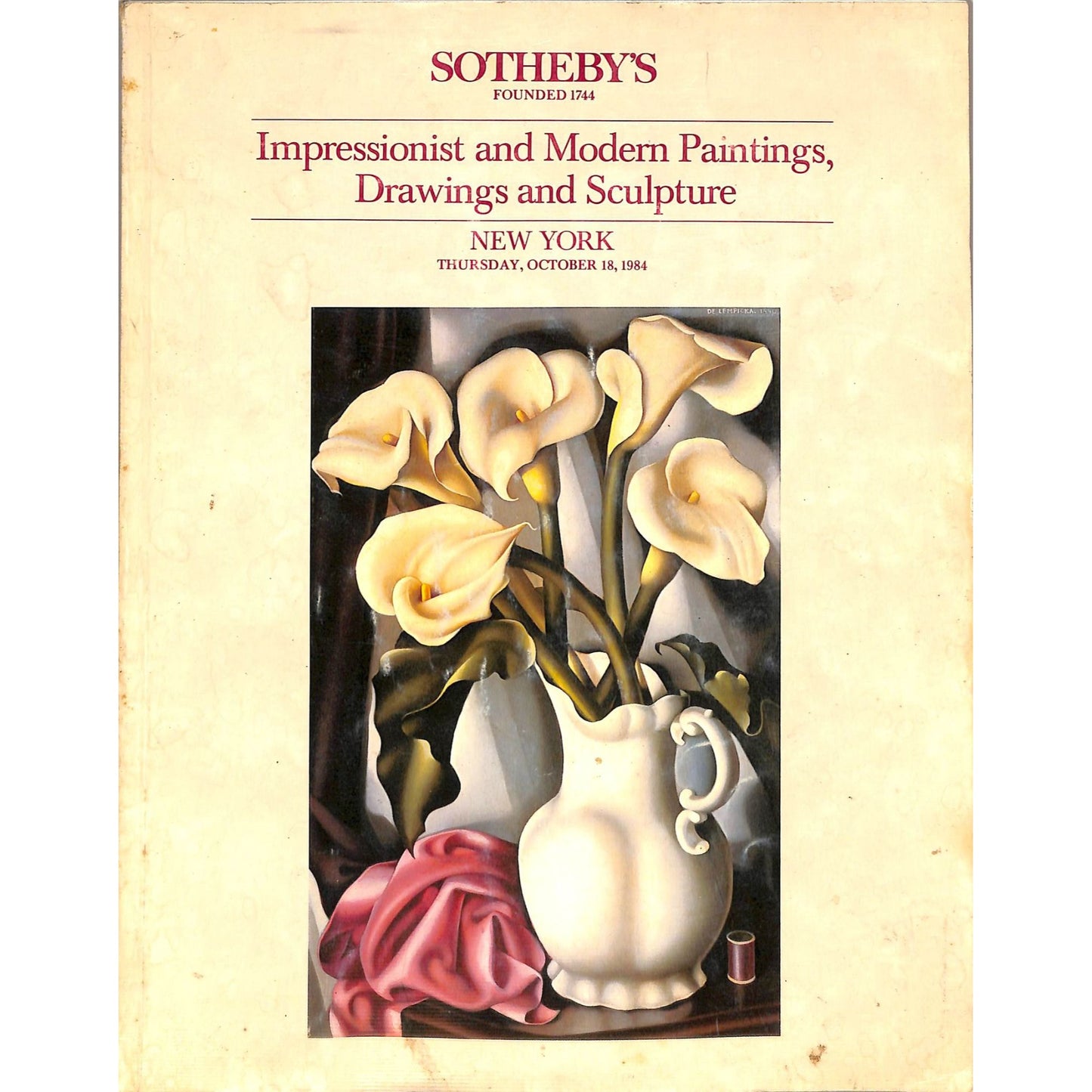 Sotheby's Impressionist and Modern Paintings Auction Catalog October 18, 1984