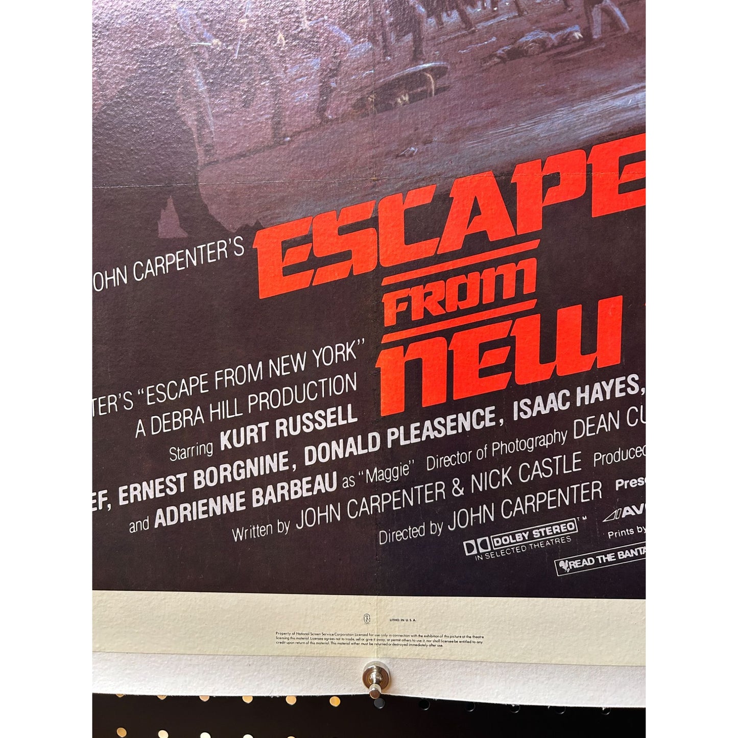 Escape from New York (1981) Original Linenbacked Restored One-Sheet 27x41 VG