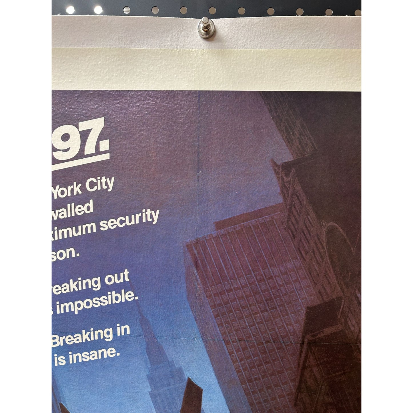 Escape from New York (1981) Original Linenbacked Restored One-Sheet 27x41 VG