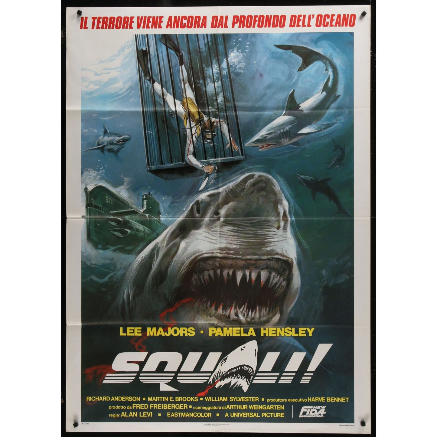 Sharks (1977) Original Italian 1P Movie Poster Folded 39x55