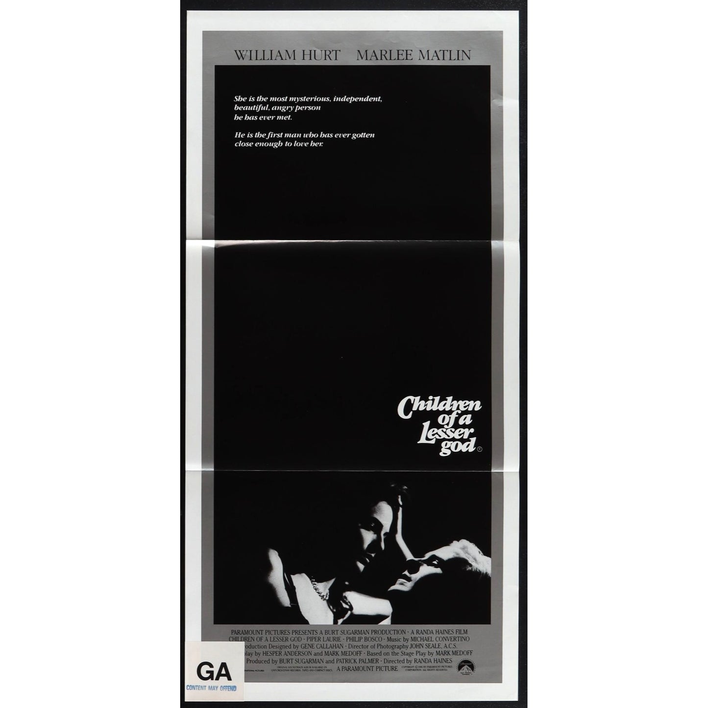 Children of a Lesser God (1986) Original Daybill Movie Poster