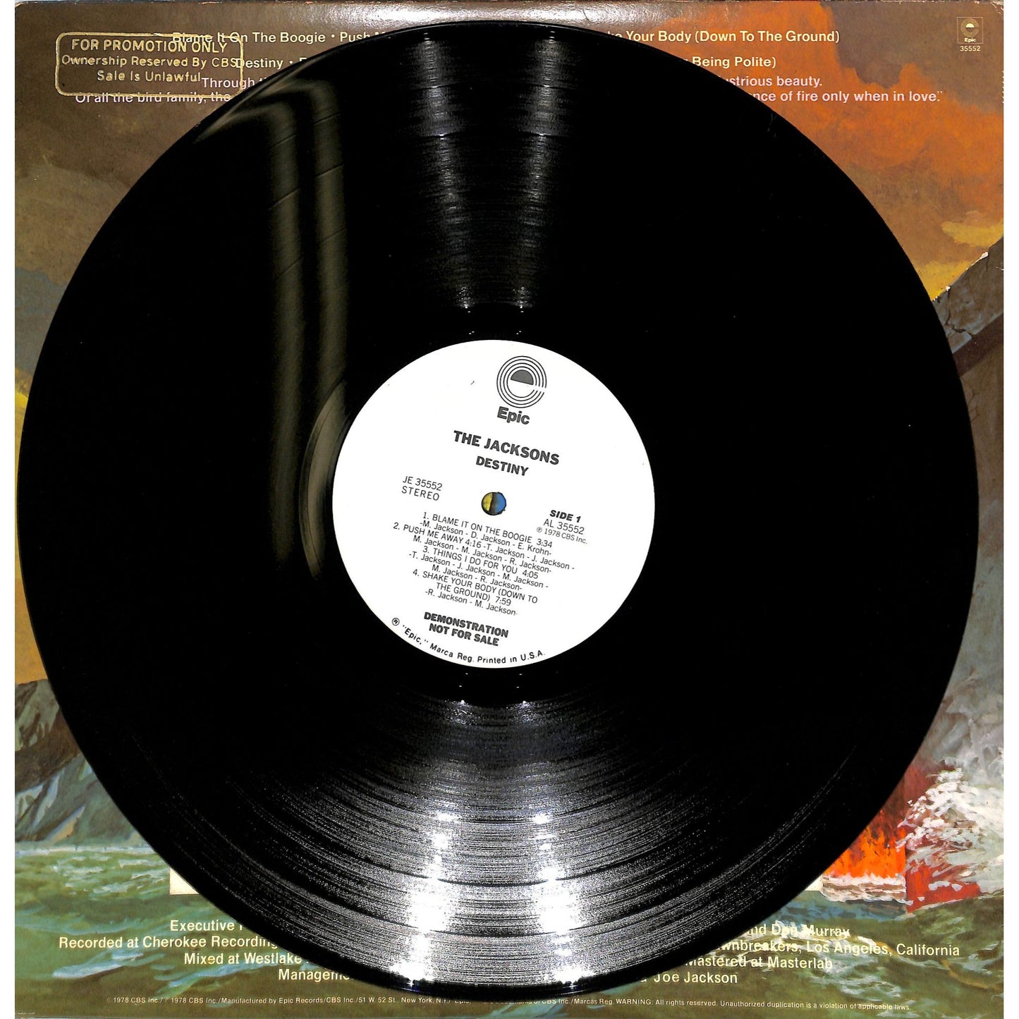 The Jacksons - Destiny Promo Vinyl Album JE 35552