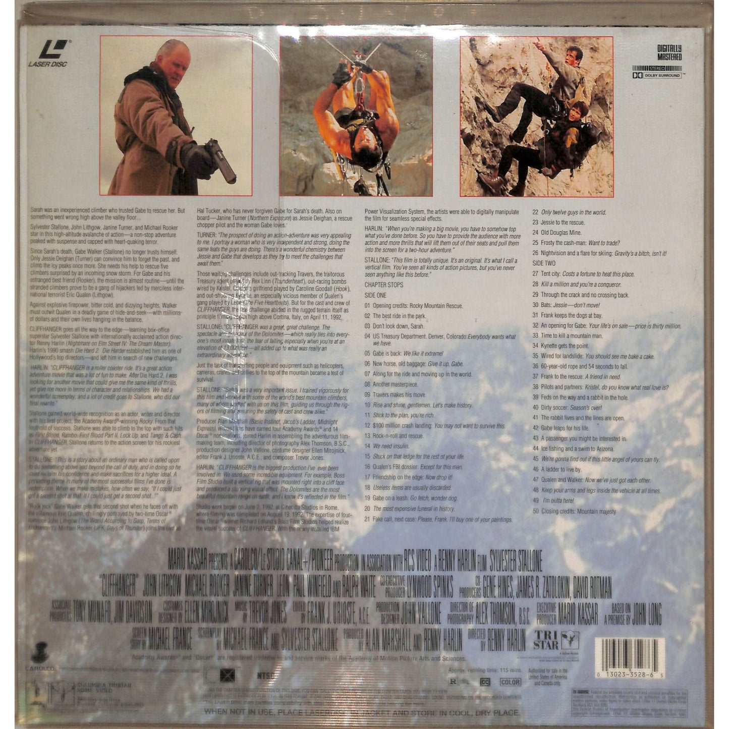 Cliffhanger (1993) Laserdisc