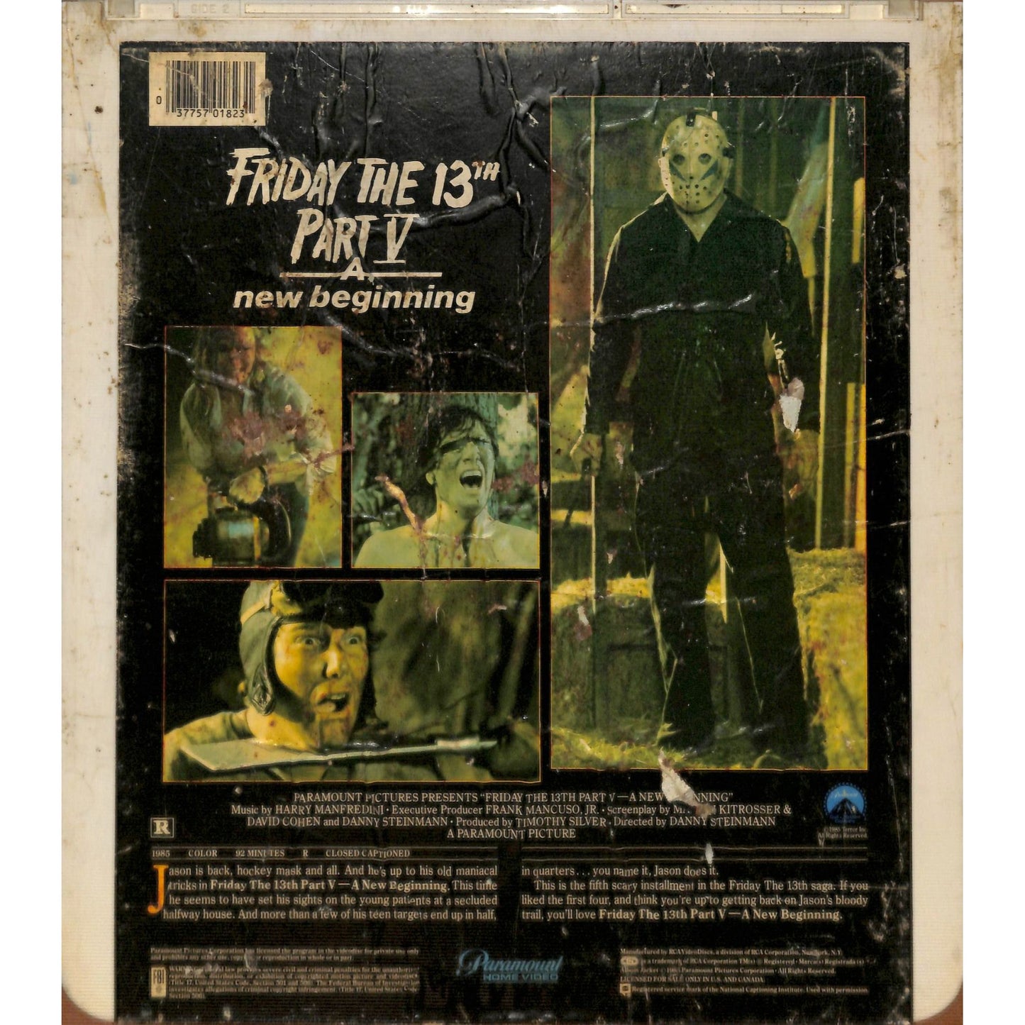Friday the 13th: A New Beginning (1985) CED RCA SelectaVision TESTED WORKING