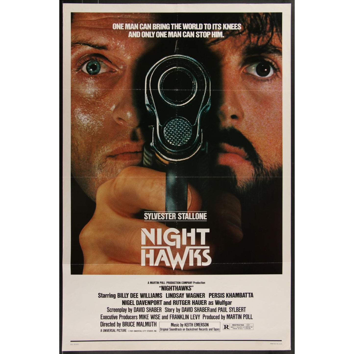 Nighthawks (1981) Original Movie Poster Folded 27x41