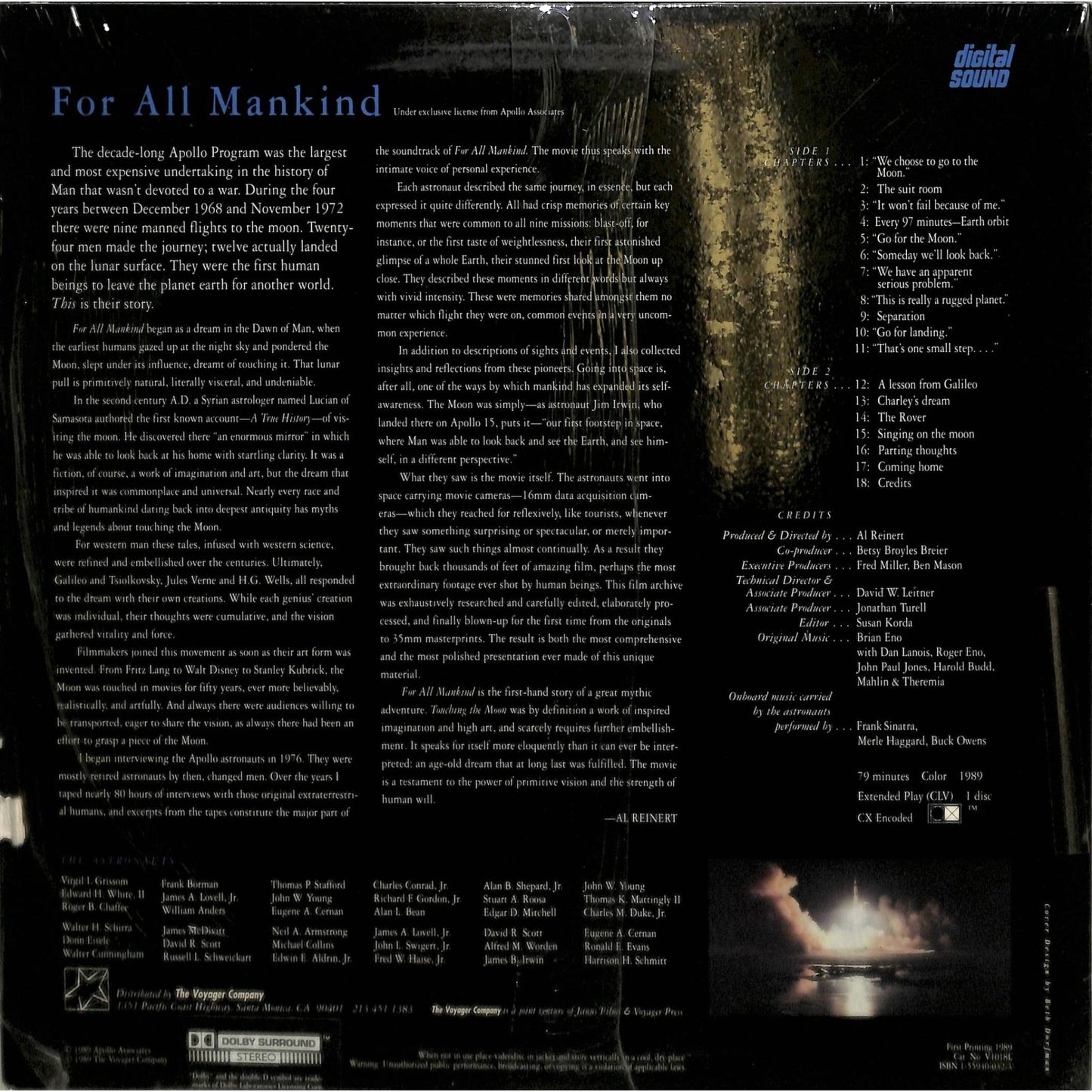For All Mankind (1989) Laserdisc