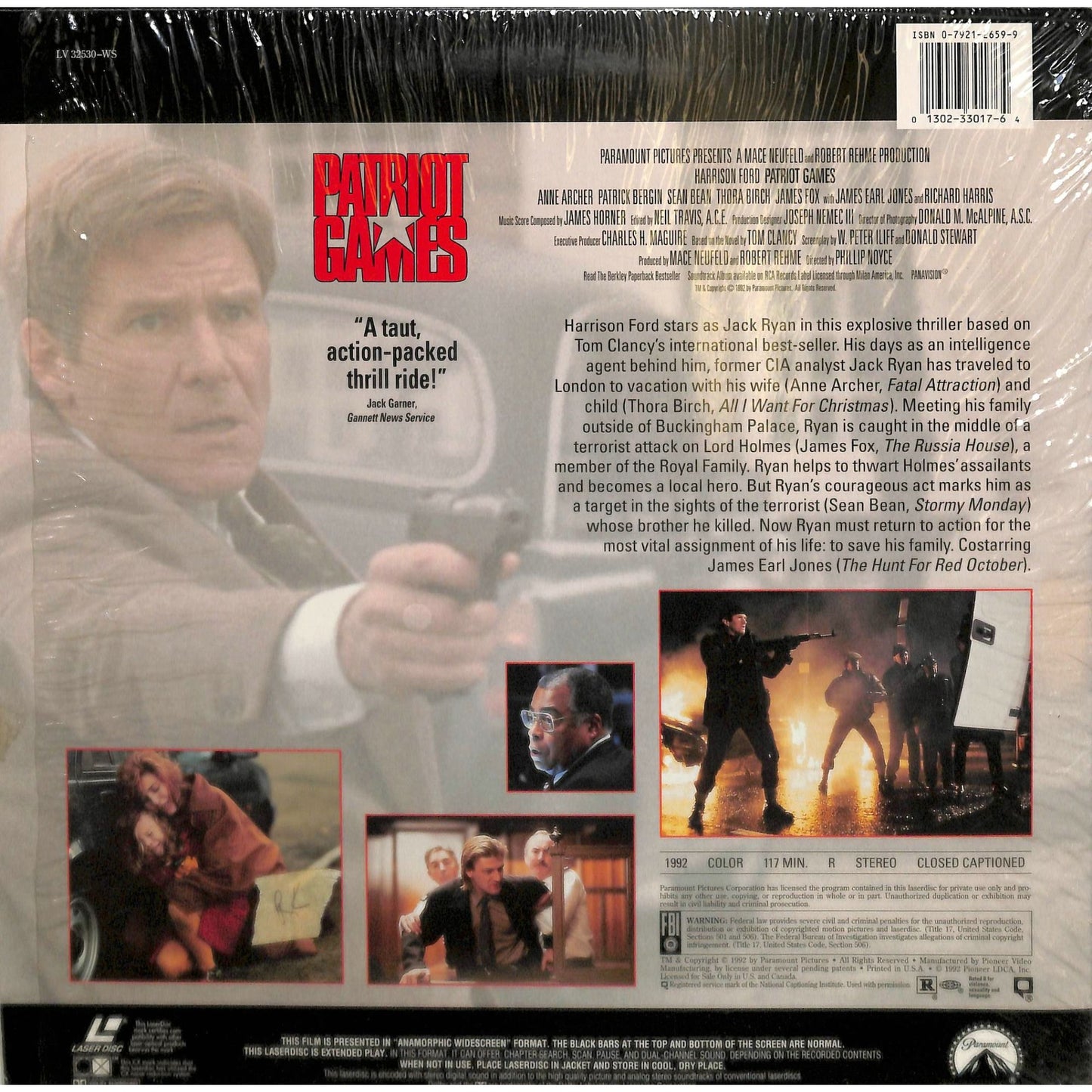 Patriot Games (1992) Laserdisc