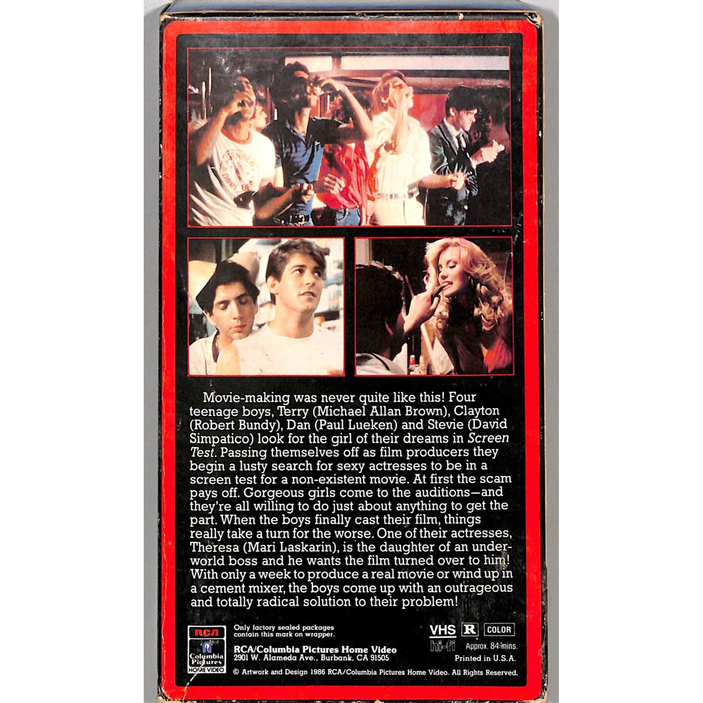 Screen Test (1985) VHS Tape Good condition