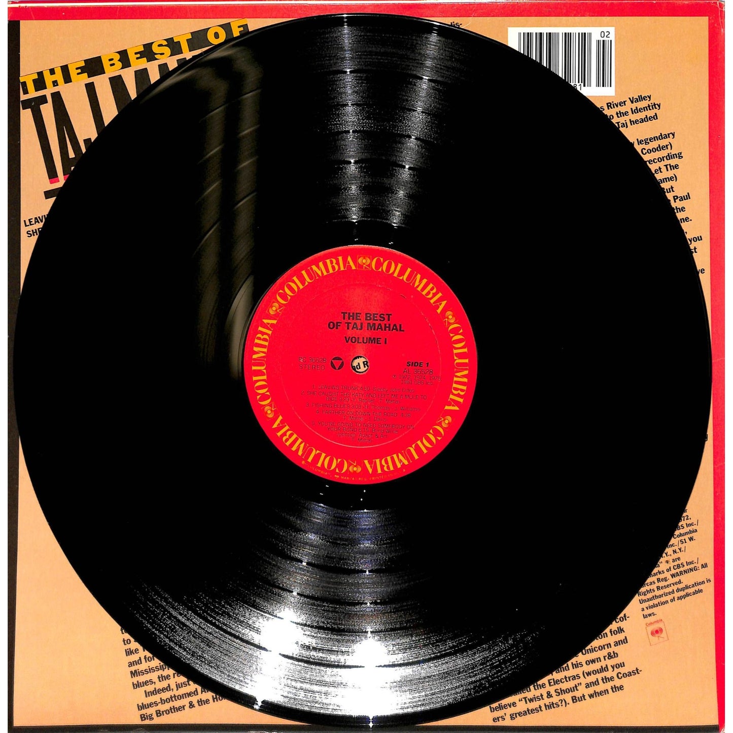 The Best of Taj Mahal Vinyl Record PC 36528
