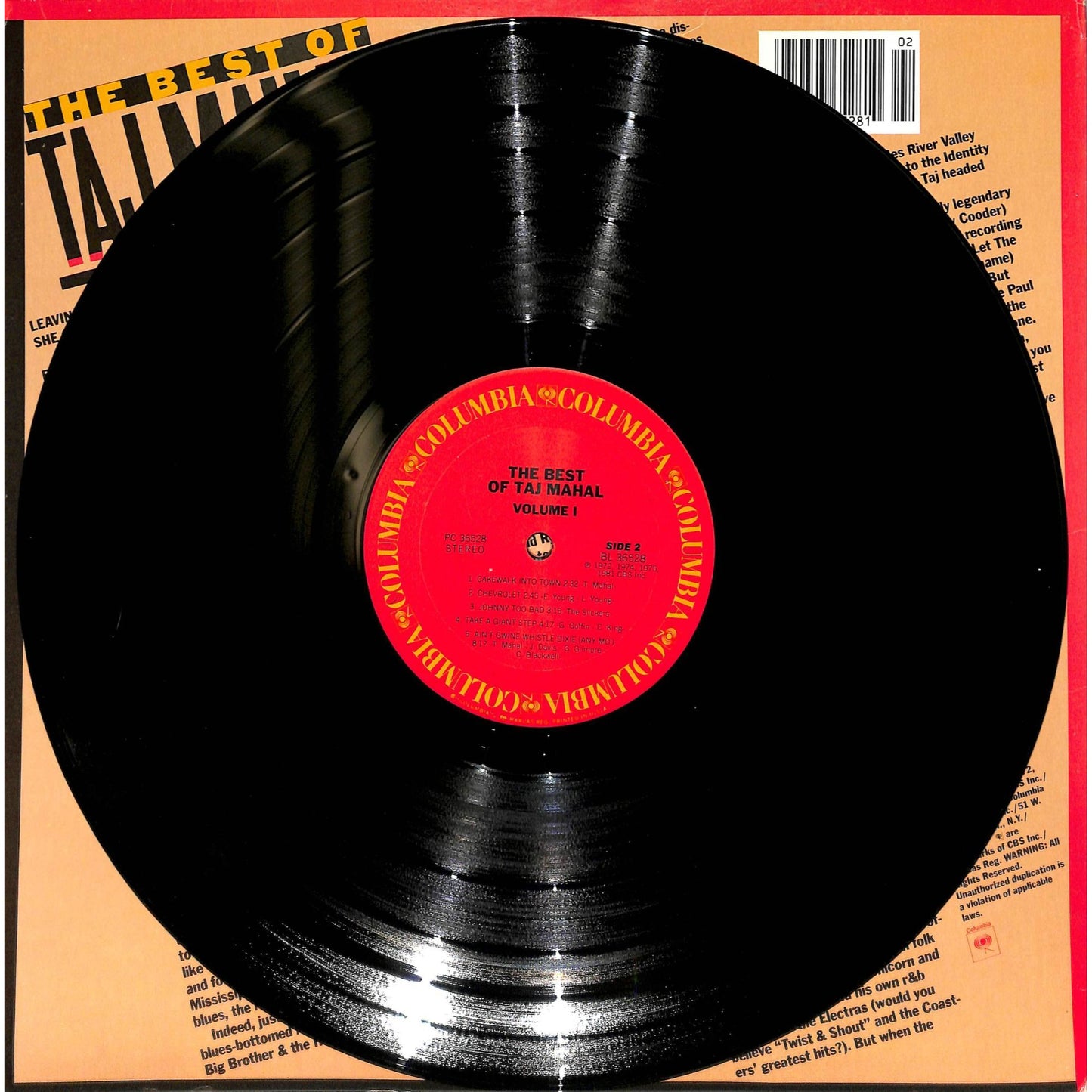 The Best of Taj Mahal Vinyl Record PC 36528