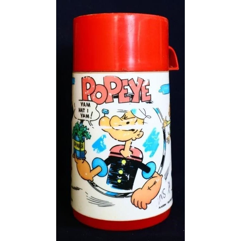 Vintage metal Popeye lunchbox w/ thermos