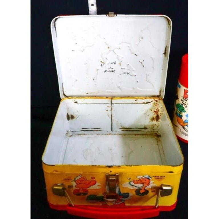 Vintage metal Popeye lunchbox w/ thermos