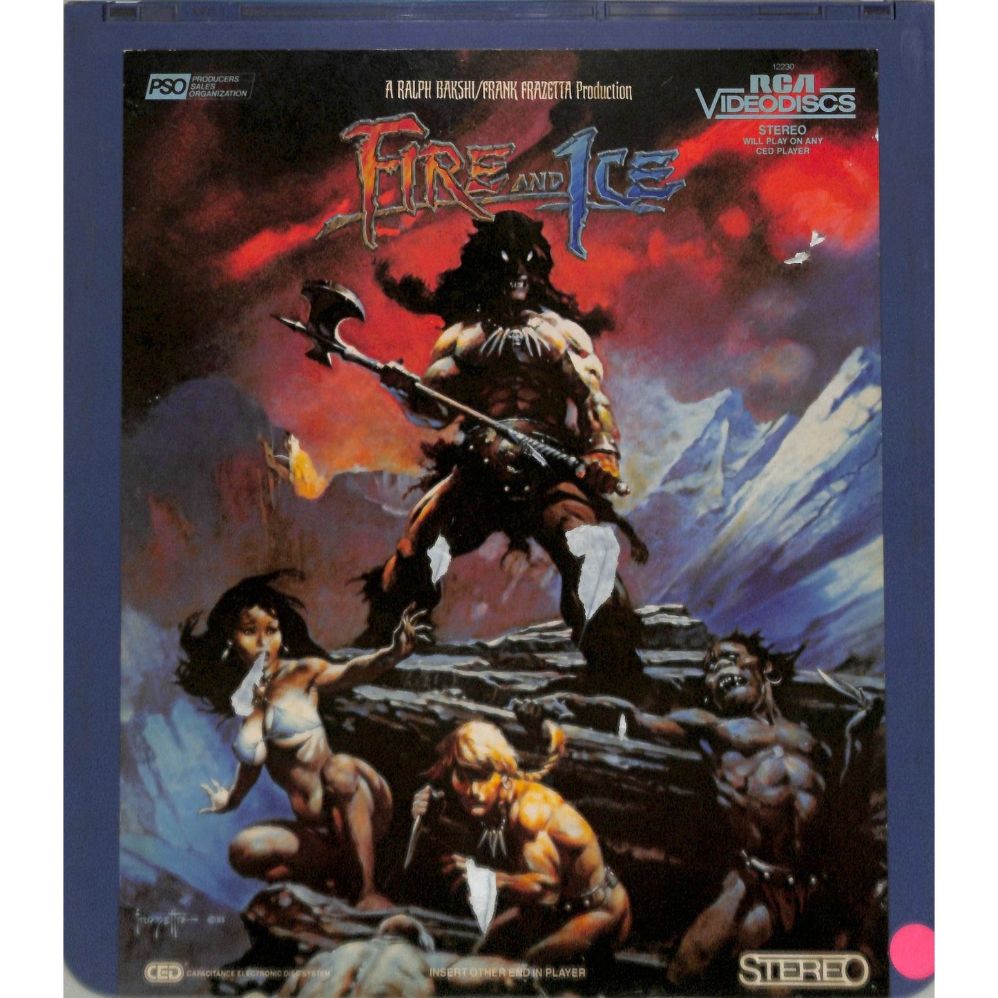 Fire and Ice (1983) Vintage CED Videodisc TESTED WORKING