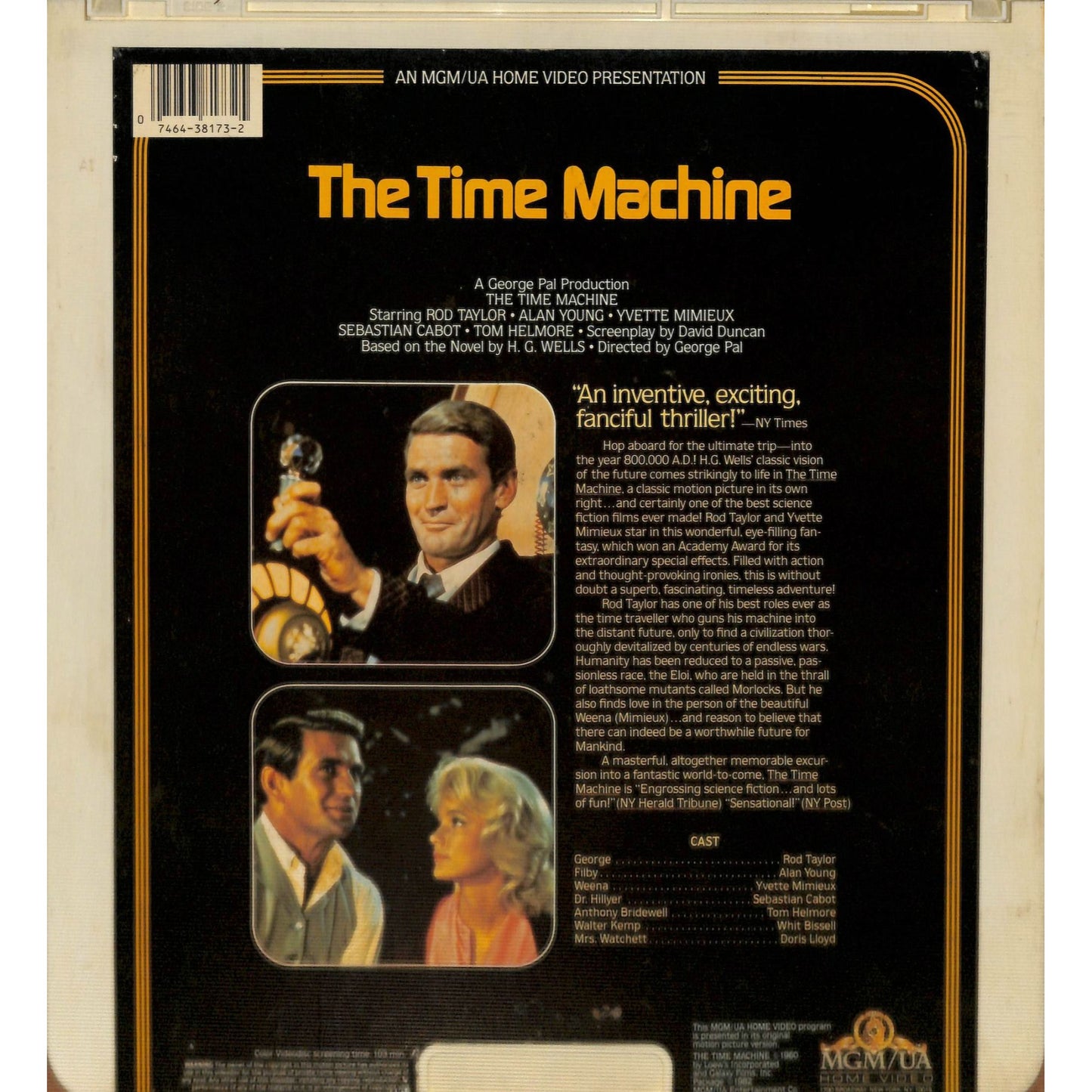 The Time Machine (1960) Vintage CED RCA SelectaVision Videodisc TESTED WORKING