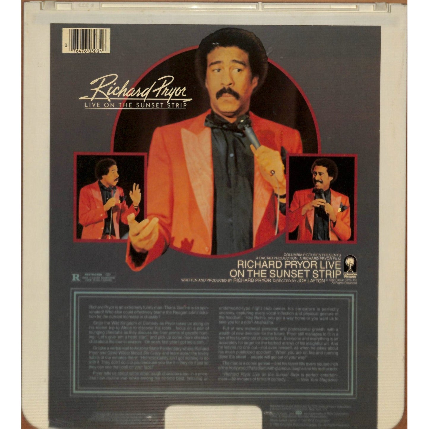Richard Pryor Live: Sunset Strip (1982) CED RCA SelectaVision TESTED WORKING