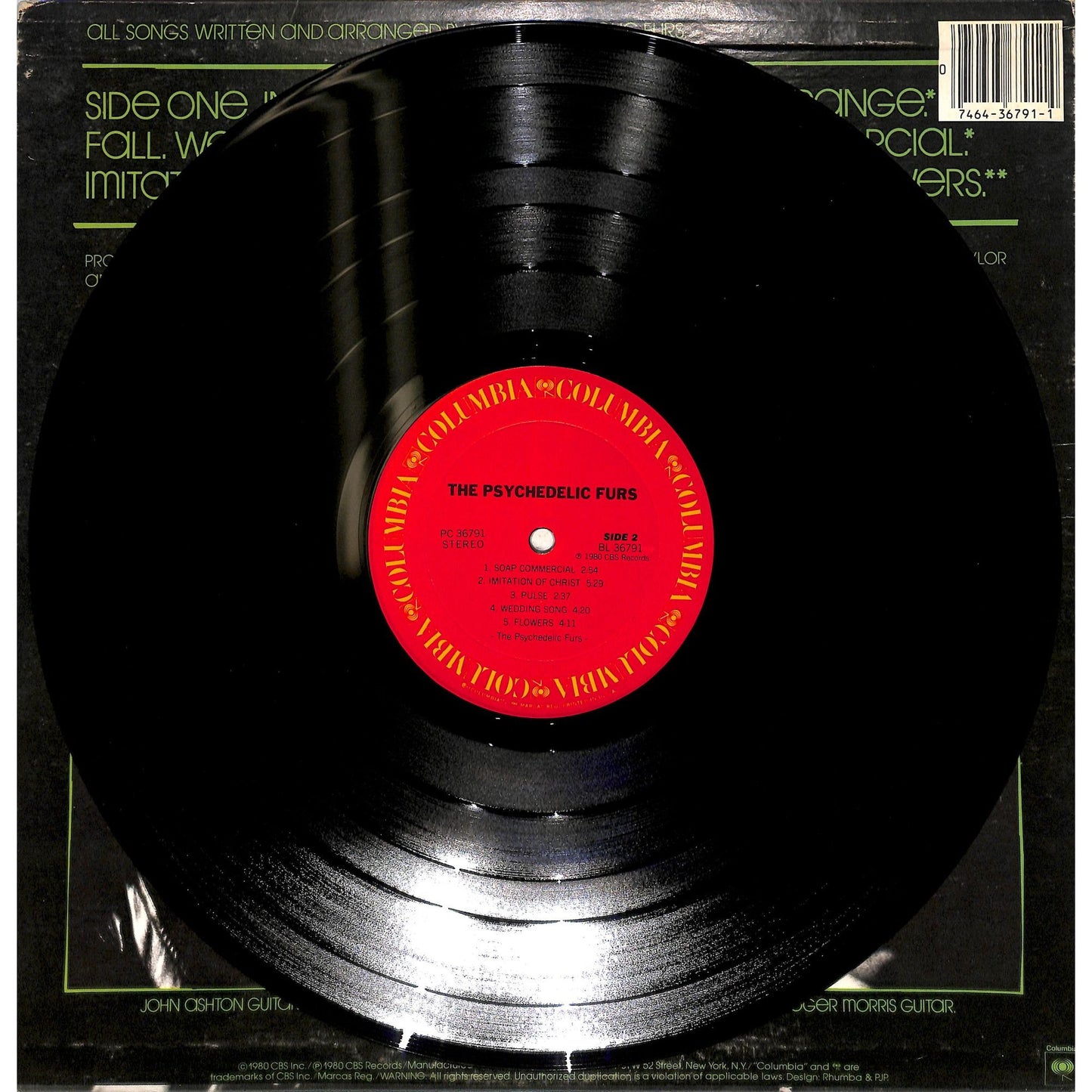 The Psychedelic Furs Self-Titled Vinyl Record PC 36791