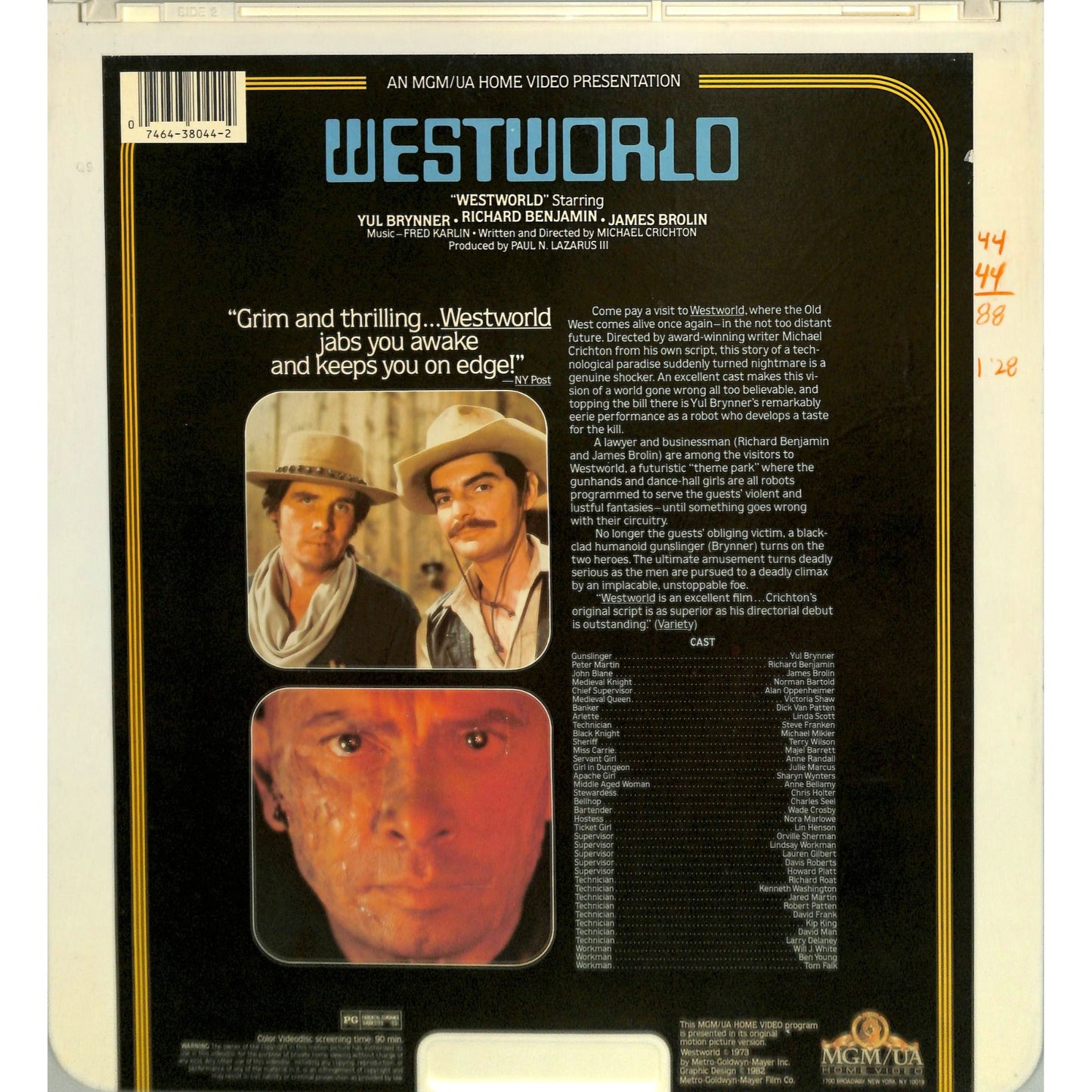 Westworld (1973) Vintage CED Videodisc