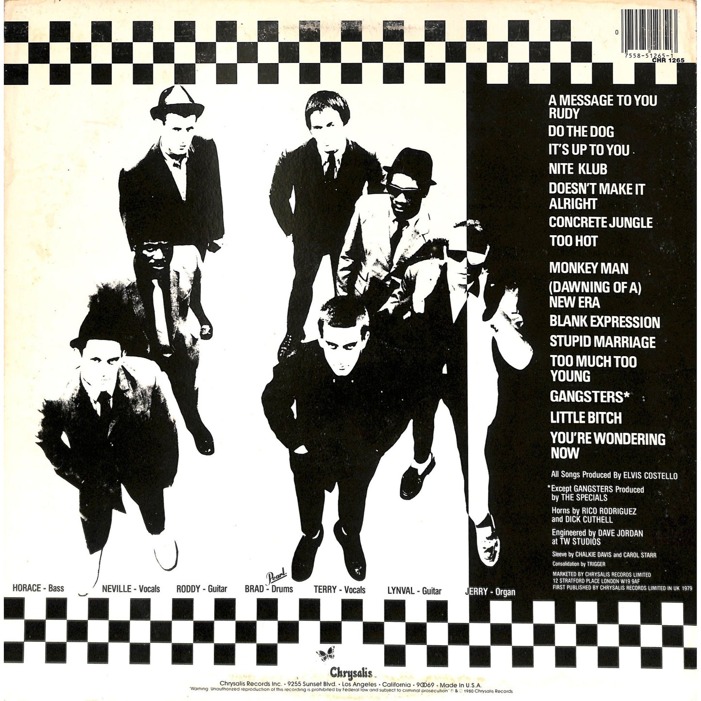 The Specials Self-Titled Vinyl Record CHR 1265
