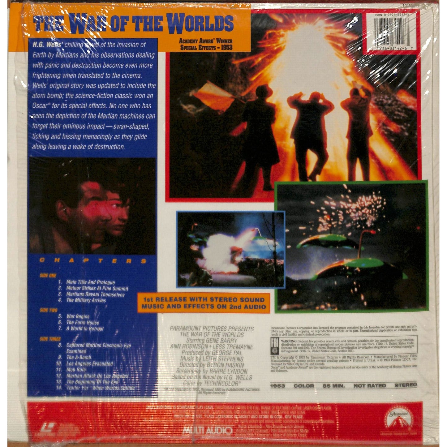 The War of The Worlds (1953) LaserDisc Video
