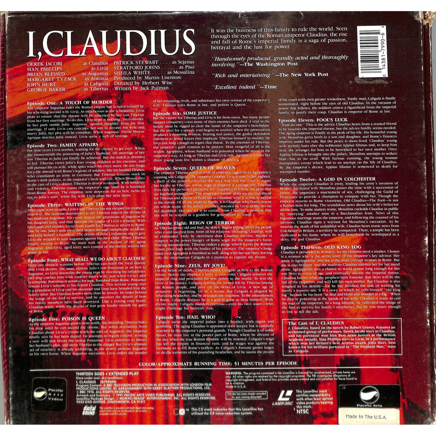 I, Claudius (1976) Laserdisc Video Box Set
